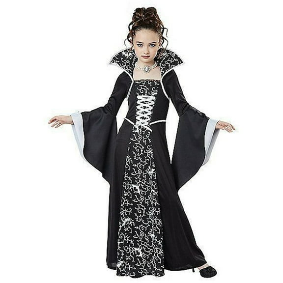 2-18 Years Halloween Girls Royal Vampire Costume for Kids and GIrls, Gothic Vintage Queen Halloween Dress Up