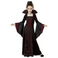 thumbnail image 1 of Girls Halloween Costume Witch Vampire Outfit Devil Long Dress Stand Collar Girl Cosplay Party Dress up Kids Fancy Scary Dress 4-13 Years, 1 of 2