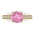 thumbnail image 1 of Solitaire with Accents Engagement Ring for Women - 2.3ct Simulated Pink Diamond in 14K Yellow Gold Promise Ring, 1 of 8