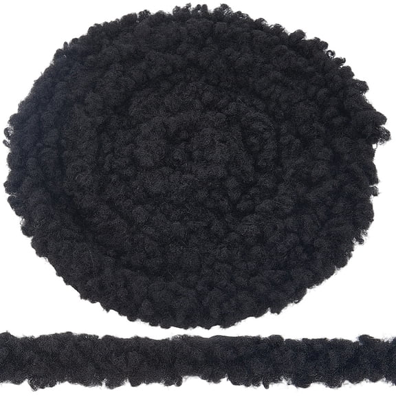 2.19 Yards Black Fur Ribbon Trim Plush Artificial Wool Strip Soft Fluffy Fabric Fuzzy Shaggy Furry Xmas Ribbons DIY