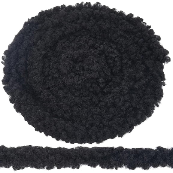 2.19 Yards Black Fur Ribbon Trim Plush Artificial Wool Strip Soft Fluffy Fabric Fuzzy Shaggy Furry Xmas Ribbons