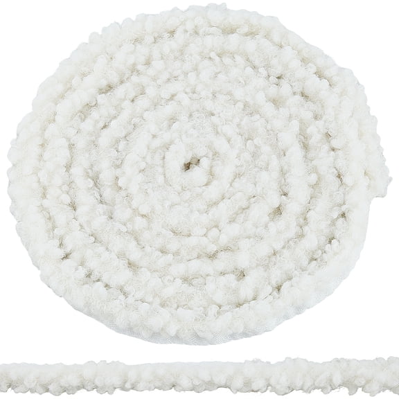 2.19 Yards White Fur Ribbon Trim Plush Artificial Wool Strips Soft Fluffy Fabric Fuzzy Shaggy Furry Xmas Ribbons DIY