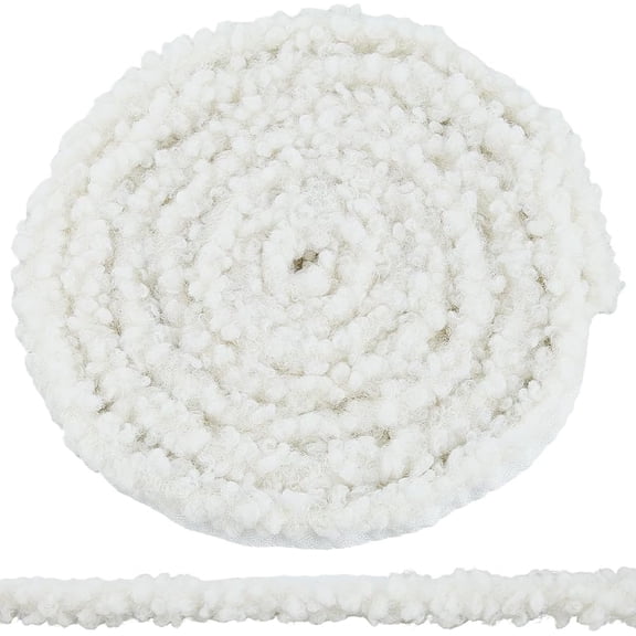 2.19 Yards White Fur Ribbon Trim Plush Artificial Wool Strips Soft Fluffy Fabric Fuzzy Shaggy Furry Xmas Ribbons