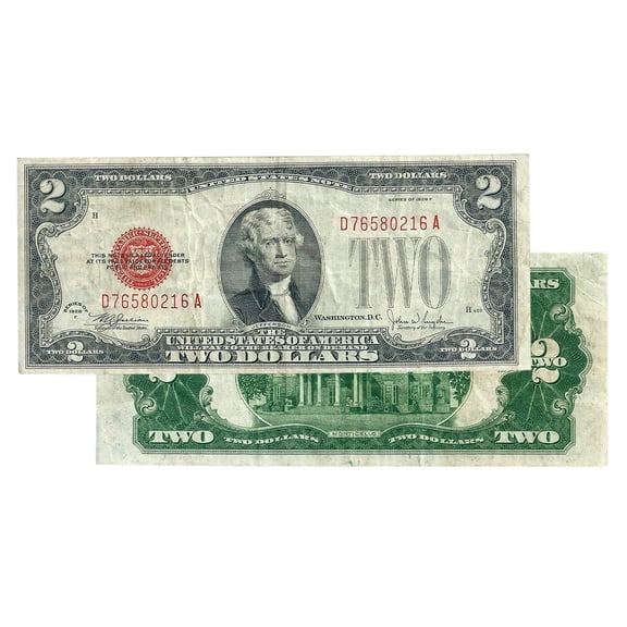 $2 1928 Red Seal Federal Reserve Note Currency Extra Fine Condition EF Collectible Banknote
