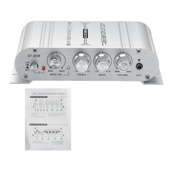 2.1CH 40W 2x20W Digital Car Power Amplifier Hi-Fi Stereo Bass Amplifier Audio Support Connection Of 2 Speakers And A Subwoofer