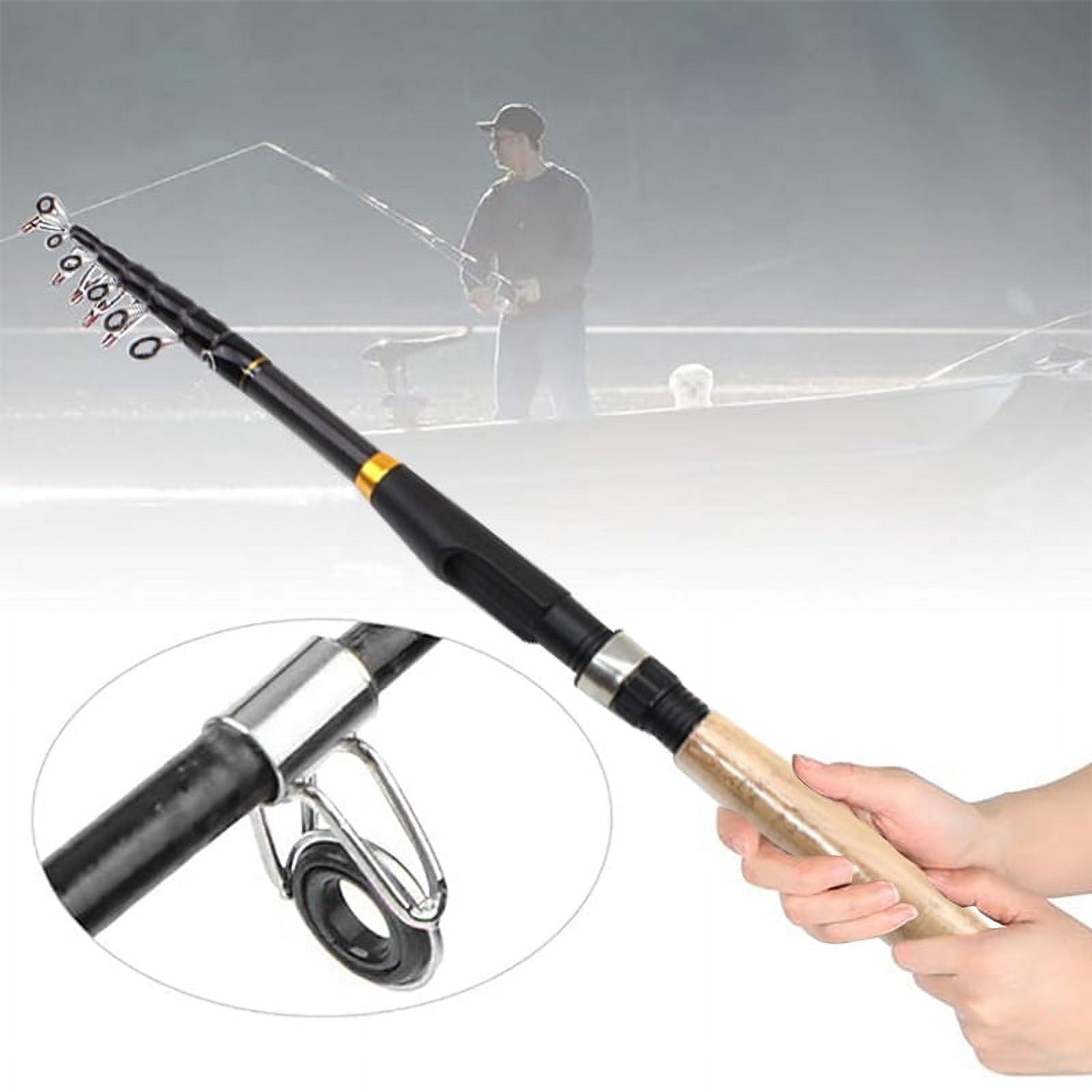 2.1M Extendable Short Sections Wooden Adult Sea Fishing Rods - Walmart.com