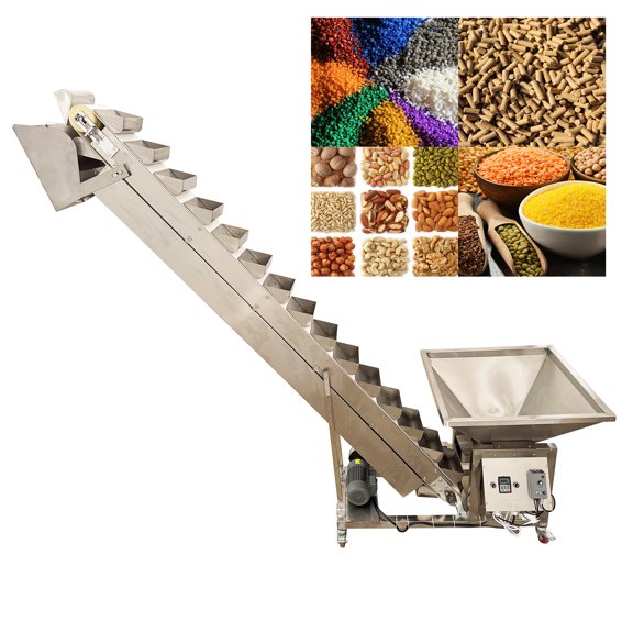 2.1M Feeding Conveyor Machine Tipping Bucket Stainless Steel 110V