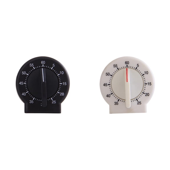 2/1PCS 60 Minute Wind Up Round Mechanical Timer Visual Countdown Clock with Loud Alarm Manual Timer Kitchen Timer 60 Minutes Mechanical Reminder Alarm Clock Sleep Stopwatch