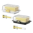 thumbnail image 1 of 2/1PCS Airtight Butter Dish with Lid and Cutter, Ideal for Countertop and Refrigerator Storage, Plastic Butter Keep Tray for Easy Cutting and Serving, 1 of 4