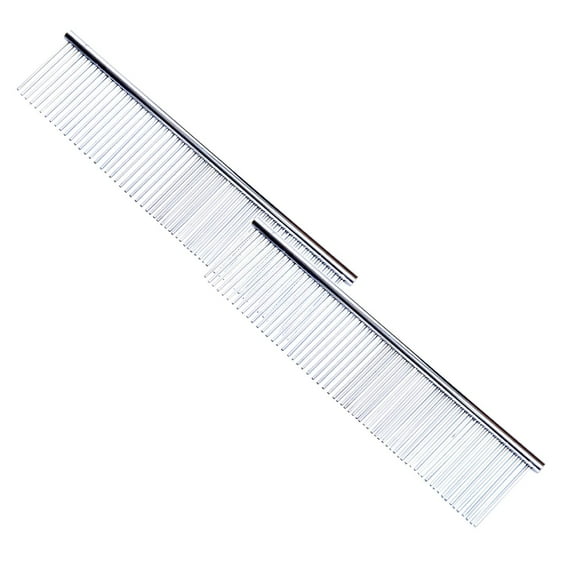 2/1PCS Dog Grooming Comb Pet Dog Combs With Rounded Ends Stainless Steel Teeth Cat Comb For Knots Mats & Loose Hair Removal Dematting Tool For Small Medium & Large Pets
