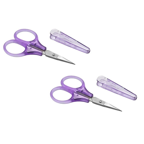 2/1PCS Small Craft Scissors, Stainless Steel with Protective Cover, Straight Fine Tips Mini Sewing Scissors Set, Detail Paper Cutting