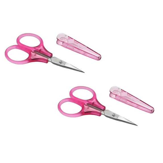 2/1PCS Small Craft Scissors, Stainless Steel with Protective Cover, Straight Fine Tips Mini Sewing Scissors Set, Detail Paper Cutting