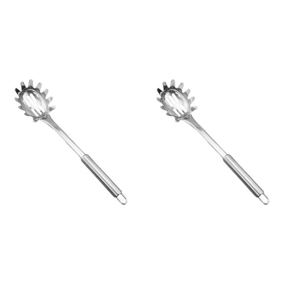 2/1PCS Stainless Steel Pasta Fork Stainless Steel Pasta Spoon, Spaghetti Sever, Heavy Duty Metal Spaghetti Spoon Kitchen Utensils