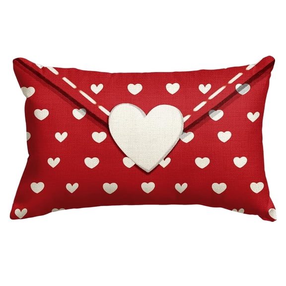 2/1PCS Valentine's Day Heart Envelope Throw Pillow Covers, Modern Valentine's Heart Envelope Pillowcase Love Theme Cushion Covers Pillow for Living Room Bed Sofa Chair Decor