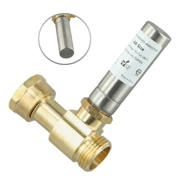 2/1Pcs Stainless Steel Washing Machine Angle Water Hammer Arrestor 3/4 Inch Reduces Noise Angle Water Hammer Arrestor