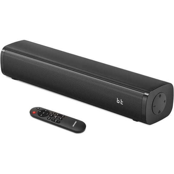 2.1ch Small Sound Bars for TV with 6 Levels Voice Enhancement, Built-in Subwoofer, 16 Inches Bluetooth 5.3 Soundbar Speakers with Optical/AUX/USB Connection, S100