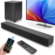 2.1ch Sound Bars for TV with Subwoofer, Bluetooth 5.0 Surround Sound System for TV, 26 Inch Soundbar for Home Theater, ARC/USB/AUX/Coaxial/Optical Connect & Remote Control, 60W Output
