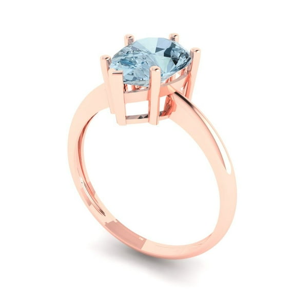 2.1ct Heart Cut Blue Natural Sky Blue Topaz 18k Yellow Gold Engraving Statement Bridal Wedding Designer Ring Size 4.5