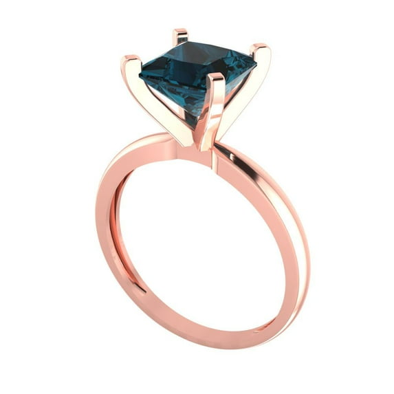 2.1ct Heart Cut Blue Natural Swiss Blue Topaz 18k Yellow Gold Engraving Statement Bridal Wedding Designer Ring Size 7.75