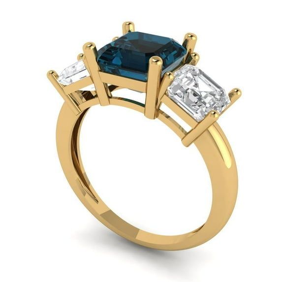 2.1ct Heart Cut Blue Natural Swiss Blue Topaz 18k Yellow Gold Engraving Statement Bridal Wedding Designer Ring Size 7