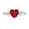 thumbnail image 1 of Clara Pucci 14K White Gold 2.1ct Tourmaline Solitaire with Accents Ring, 1 of 8