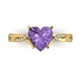 thumbnail image 1 of 2.1ct Heart Cut Purple Alexandrite 18k Yellow Gold Engraving Statement Bridal Wedding Designer Ring Size 5.5, 1 of 5