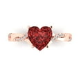 thumbnail image 1 of Clara Pucci 14K Rose Gold 2.1ct Garnet Solitaire with Accents Ring, 1 of 8