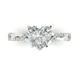 thumbnail image 1 of Solitaire with Accents Engagement Ring for Women - 2.1ct Moissanite in 14K White Gold Promise Ring, 1 of 8