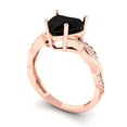 thumbnail image 1 of 2.1ct heart cut black natural onyx 18k rose gold Bridal Wedding Engagement Promise Anniversary Ring for Women size 4.25, 1 of 7