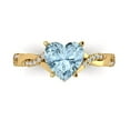 thumbnail image 1 of Clara Pucci 14K Yellow Gold Solid Gold Aquamarine Solitaire with Accents Anniversary Ring for Women - 2.1 cttw Heart Cut, 1 of 8