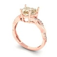 thumbnail image 1 of 2.1ct heart cut brown natural morganite 18k rose gold Bridal Wedding Engagement Promise Anniversary Ring for Women size 3.5, 1 of 7