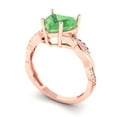 thumbnail image 1 of 2.1ct heart cut green Zircon 18k rose gold Bridal Wedding Engagement Promise Anniversary Ring for Women size 4.5, 1 of 7