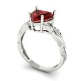 thumbnail image 1 of 2.1ct heart cut red natural garnet 18k white gold Bridal Wedding Engagement Promise Anniversary Ring for Women size 6.25, 1 of 7
