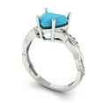thumbnail image 1 of 2.1ct heart cut turquoise 18k white gold Bridal Wedding Engagement Promise Anniversary Ring for Women size 8.25, 1 of 7