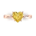 thumbnail image 1 of Clara Pucci 14K Rose Gold Solid Gold Citrine Solitaire with Accents Anniversary Ring for Women - 2.1 cttw Heart Cut, 1 of 8