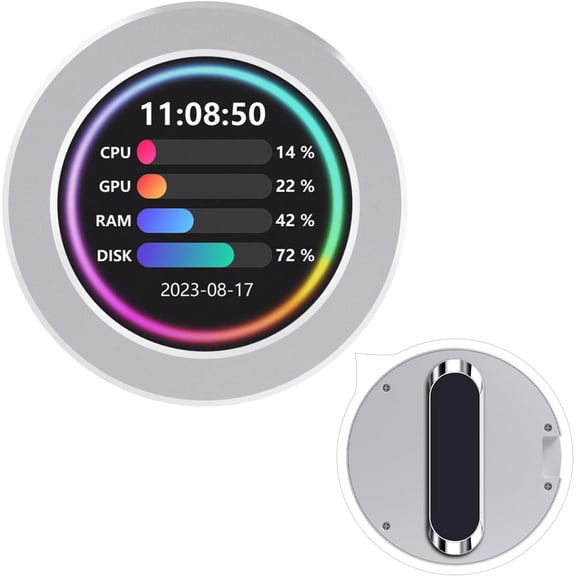 2.1inch Round LCD Display, CPU/GPU Cooler, Silver