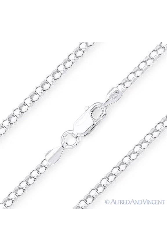 2.1mm Coreana Link Italian Chain Necklace in 925 Sterling Silver w/ Rhodium