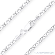 2.1mm Coreana Link Italian Chain Necklace in 925 Sterling Silver w/ Rhodium