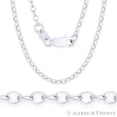 thumbnail image 1 of 2.1mm Open Rolo Oval Cable Link Italian Chain Necklace in .925 Sterling Silver, 1 of 2