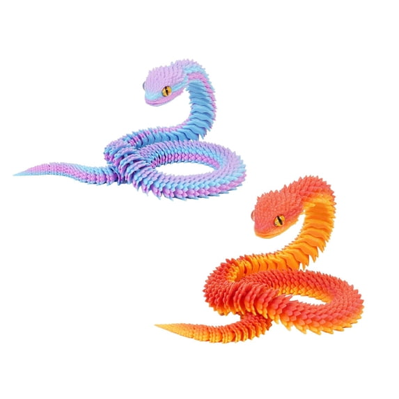 2/1pcs 3D Printed Animals Snake Toys 3D Printed Articulated Snake 3D Animal Model Ornaments Home Office Desk Decor Toys Creative Festival Birthday Gifts For Frends