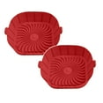 thumbnail image 1 of 2/1pcs Air Fryer Silicone Liners For 2 To 3 QT Small Air Fryers 2 Pack Square Non-Stick Reusable Air Fryer Liners Silicone Pot Basket Bowl Tray Baking Tray Air Fryer Accessories, 1 of 5