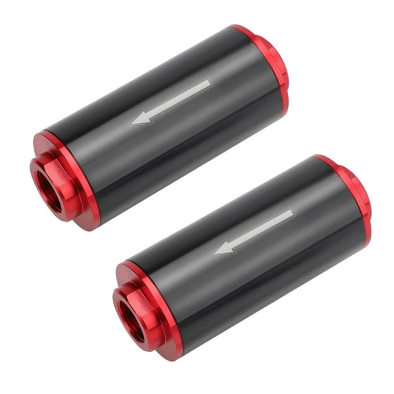 2/1pcs Aluminum Inline Fuel Filter 50MM 100 Micron with 6AN 8AN 10AN Adapter For Filtering Gasoline, Diesel