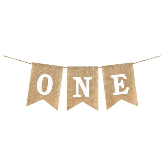 2/1pcs Burlap One Banner NO-DIY One High Chair Banner First Birthday For Boy Or Girl 1st Birthday Party Supplies Rustic Theme Party Decoration Baby Photo Props Party Decor Nursery Decor