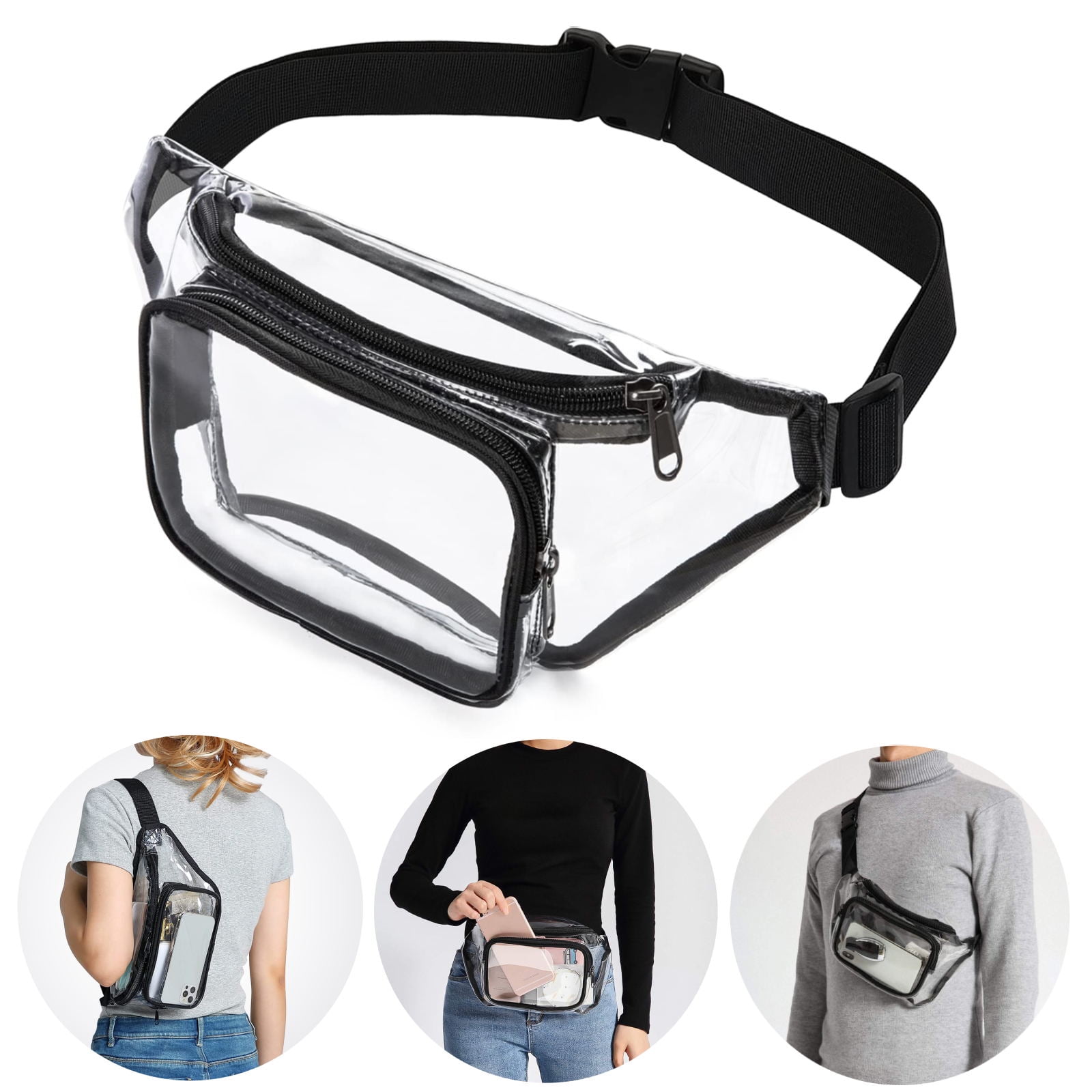  Clear Fanny Pack Belt Bag Stadium Approved for Women