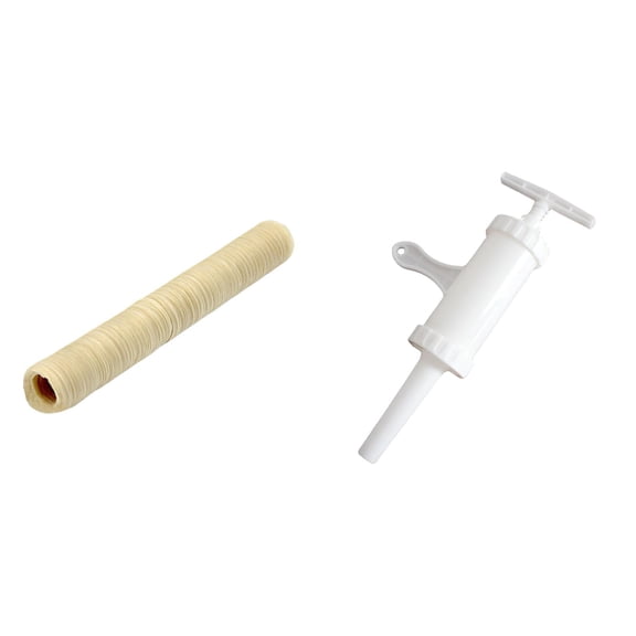 2/1pcs Clear Smoked Collagen Casings Clear Smoked Collagen Sausage Casings for Flavorous Homemade Sausages Sausage Stuffer Meat Filler Hand Operated Maker 14M/5M Diameter 26MM