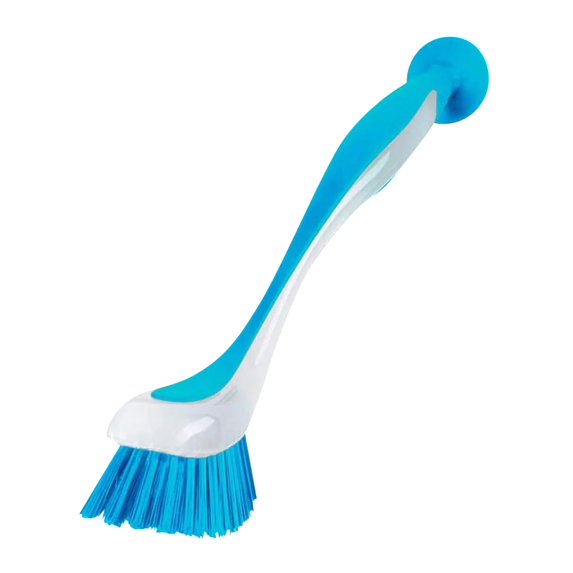 2/1pcs Dish Scrubber Brushes Assorted Color Long Handle Dishwashing Brush With Suction Cup Multipurpose Scrub Cleaning Tool For Kitchen Toilet Bathroom