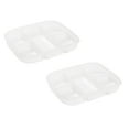 thumbnail image 1 of 2/1pcs Divided Serving Tray With Lid, 5 Compartment for Party Platter, Snackle Box Container, Veggie Tray, Vegetable Storage Square Relish Serving Platter, 1 of 4