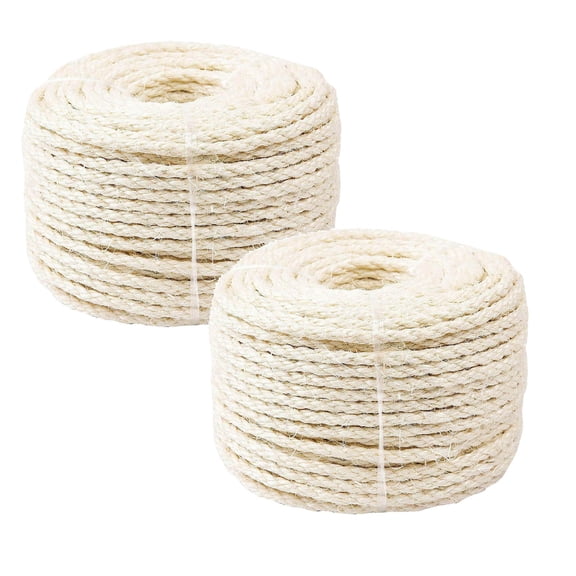 2/1pcs Natural Sisal Rope Cat Scratcher Cat Tree Rope Twine For Cat Scratching Post Replacement DIY Hemp Twine Rope For Cat Tree Tower Carpet Mat Crafts Gardening Home Decor