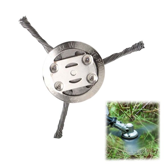 2/1pcs Universal Steel Wire Trimmer Head for Weed Eater, String Trimmer Replacement Head Blade & Adapter Tool, 6 Inch Weed Wacker Attachments Heads for Gardening Lawnmower