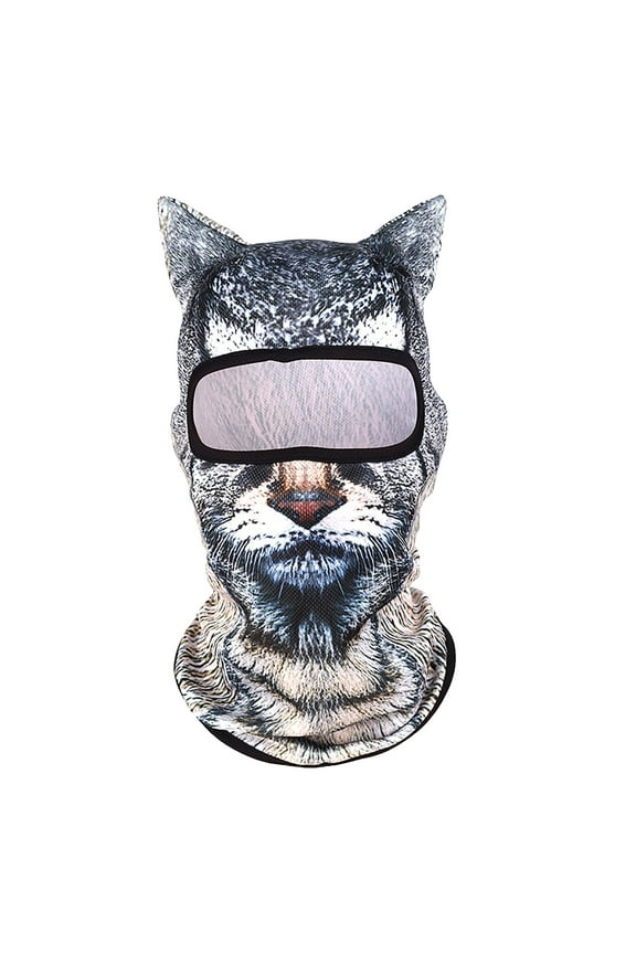 2/1pcs Winter Balaclava Cat Ski Mask Windproof With Ears Cute Full Face Animal Ski Face Mask For Outdoor Hiking Riding Bar,Music Festivals Party Raves Halloween